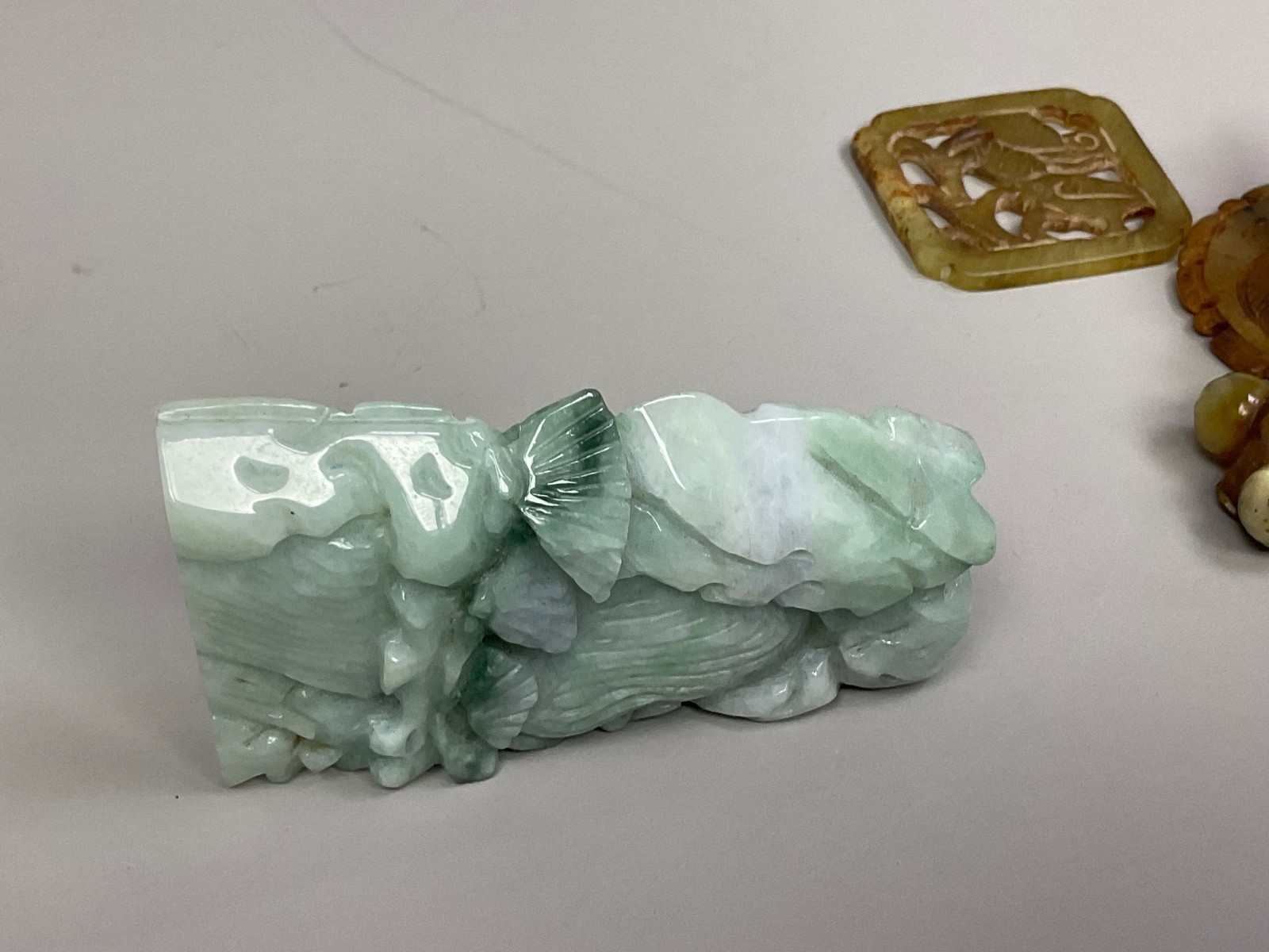 Old VTG Chinese Jade Pendants & Stone Natural Hand Carved Collection Mix Lot