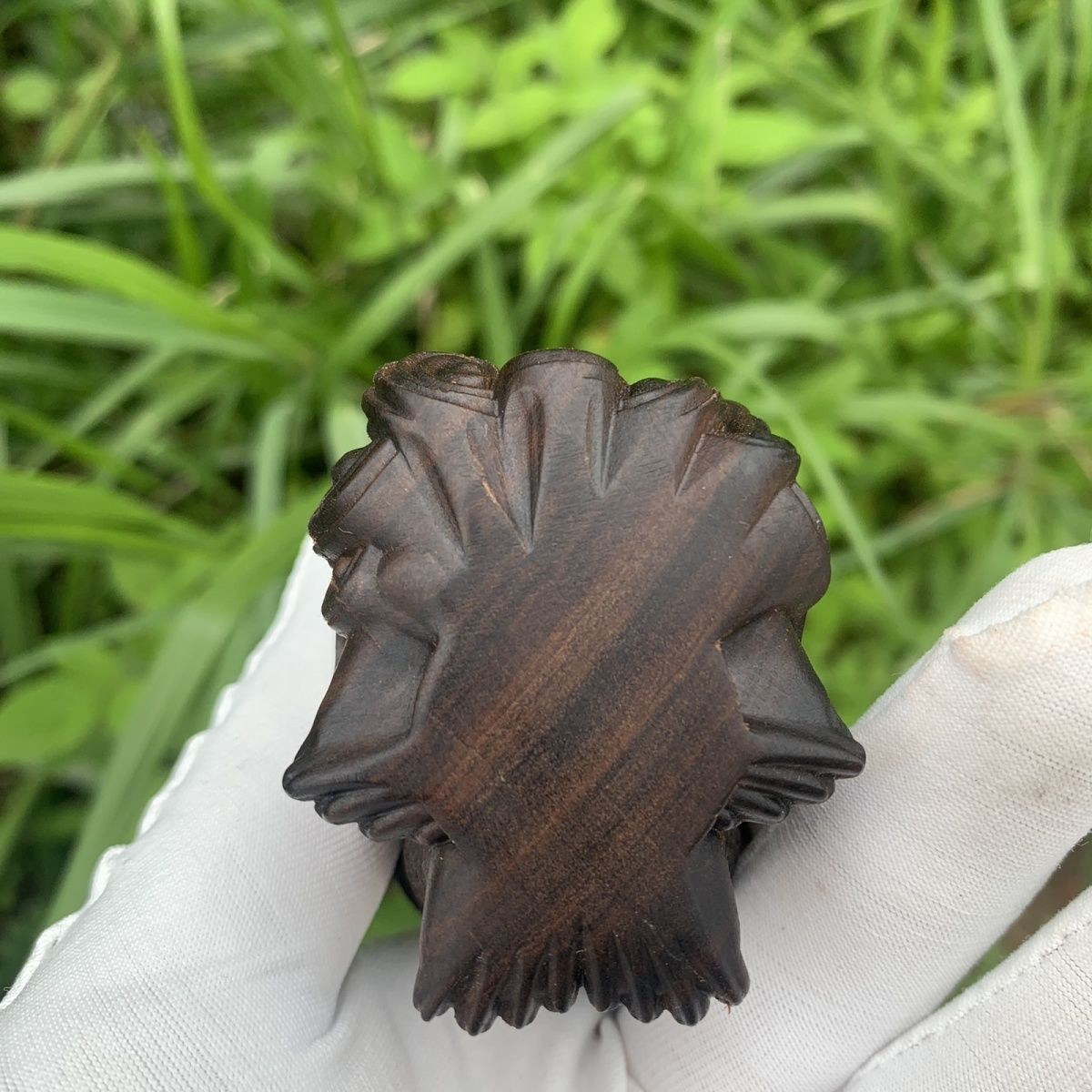 Wood Carved Qilin Statue Agarwood Handheld Ornament Lucky Collectible