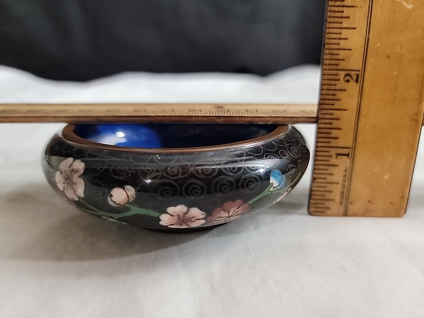 Chinese Cloisonné Black & Blue Enamel Chinese Republic Period 1910-20s