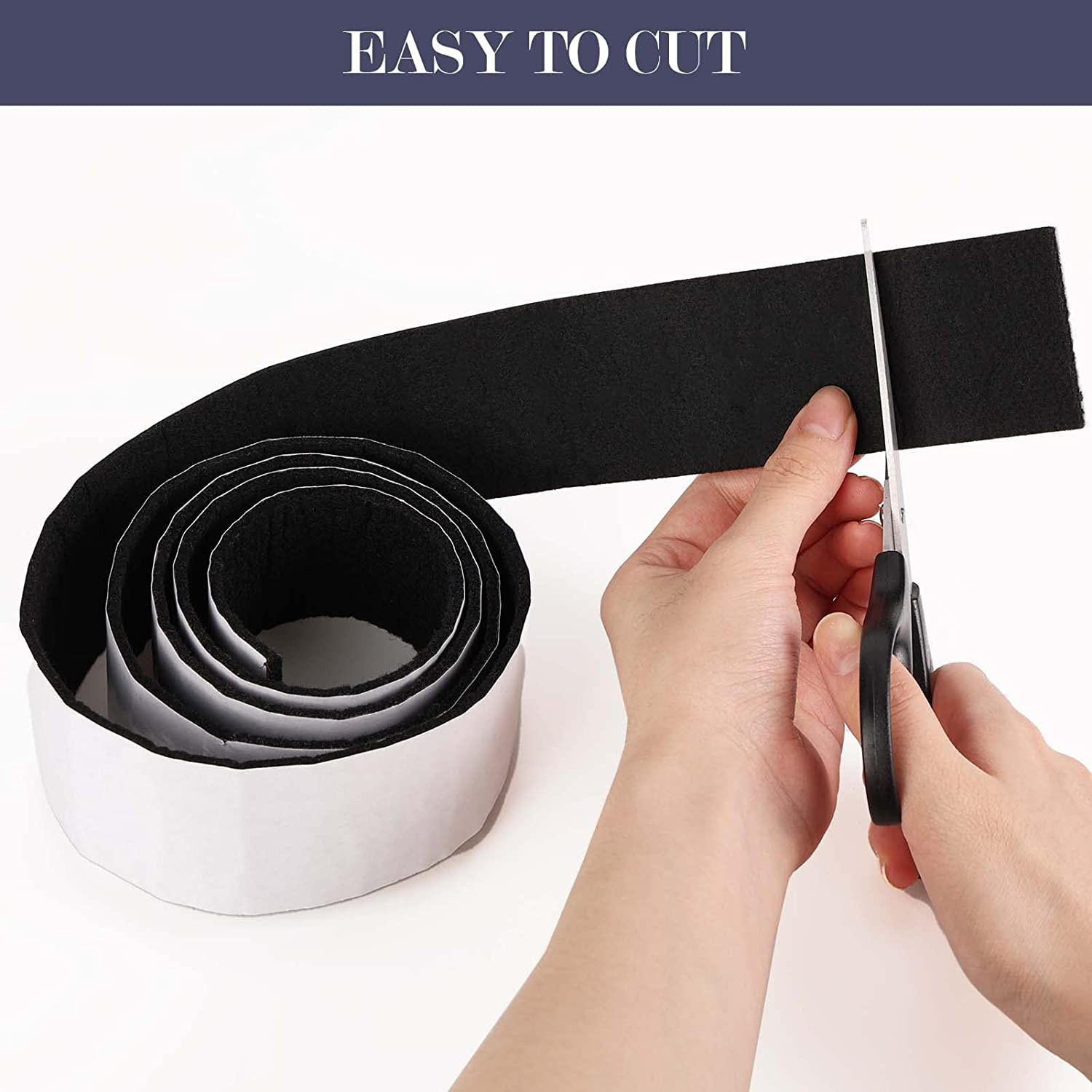 Pllieay 2 Pack Felt Tapes with Adhesive Backing, Heavy-Duty Self Adhesive Felt S