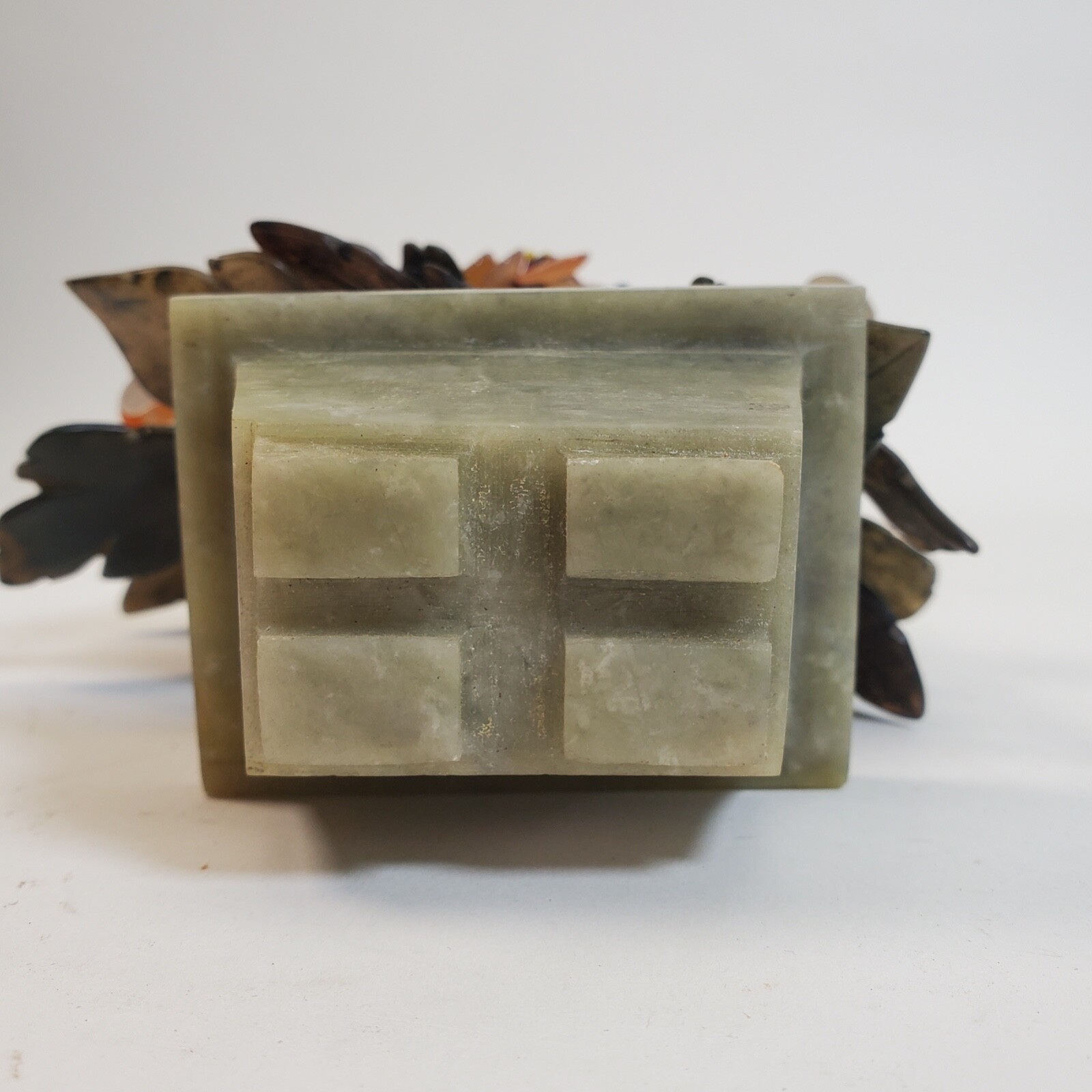 Vintage 1950s Chinese/Japanese Jade Agate Bonzai Flowering Tree