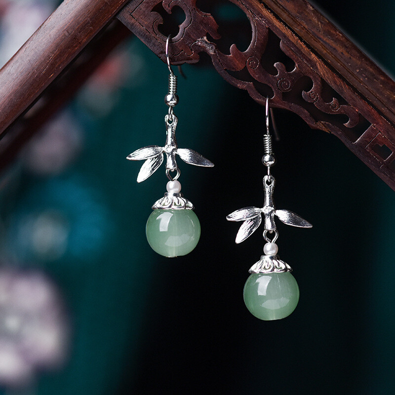 China Pearl/Coloured Glaze/Silvering Tibetan Style Exquisite Earbob Earrings