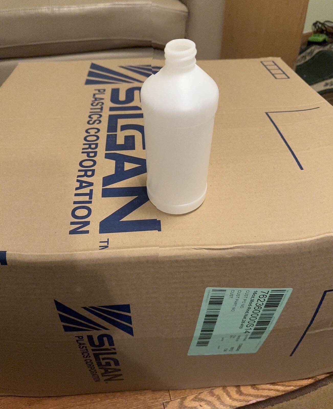 135 Of 16oz Plastic Bottles Modem Round High Density Polyethylene 28-400 Neck