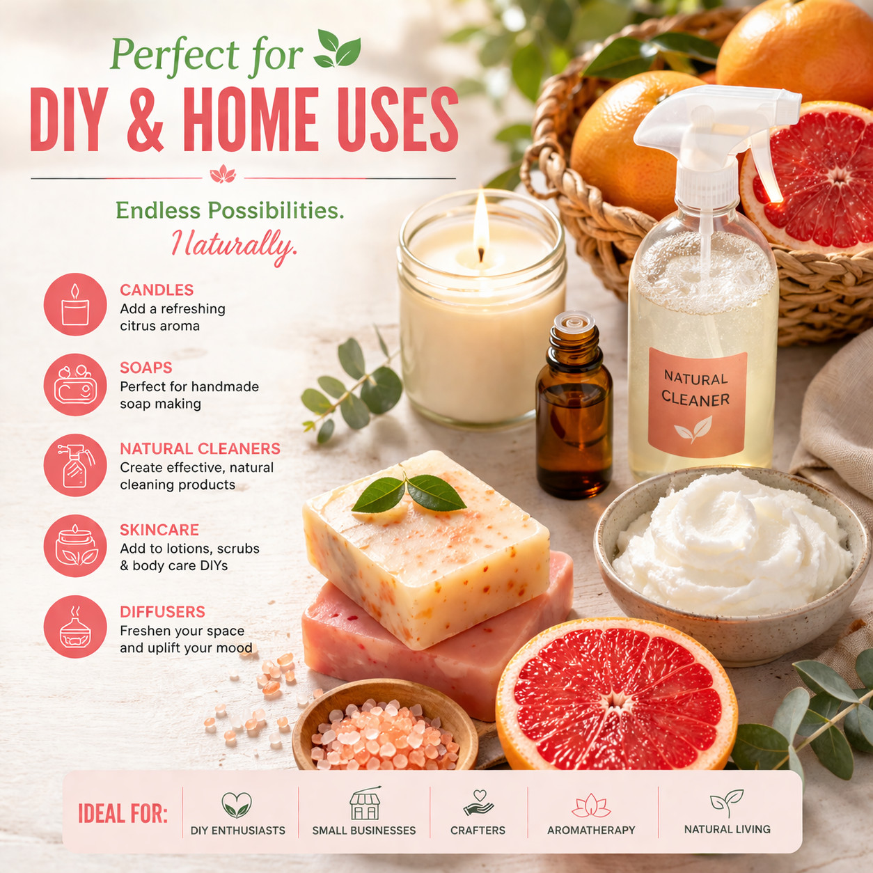 16 fl oz Grapefruit Essential Oil (100% Pure & Natural)