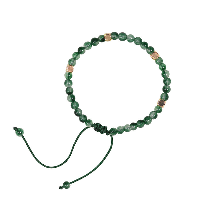 Chinese Green Agate/Jade Line/Alloy Ethnic Style Vogue Hand Chain Bracelet