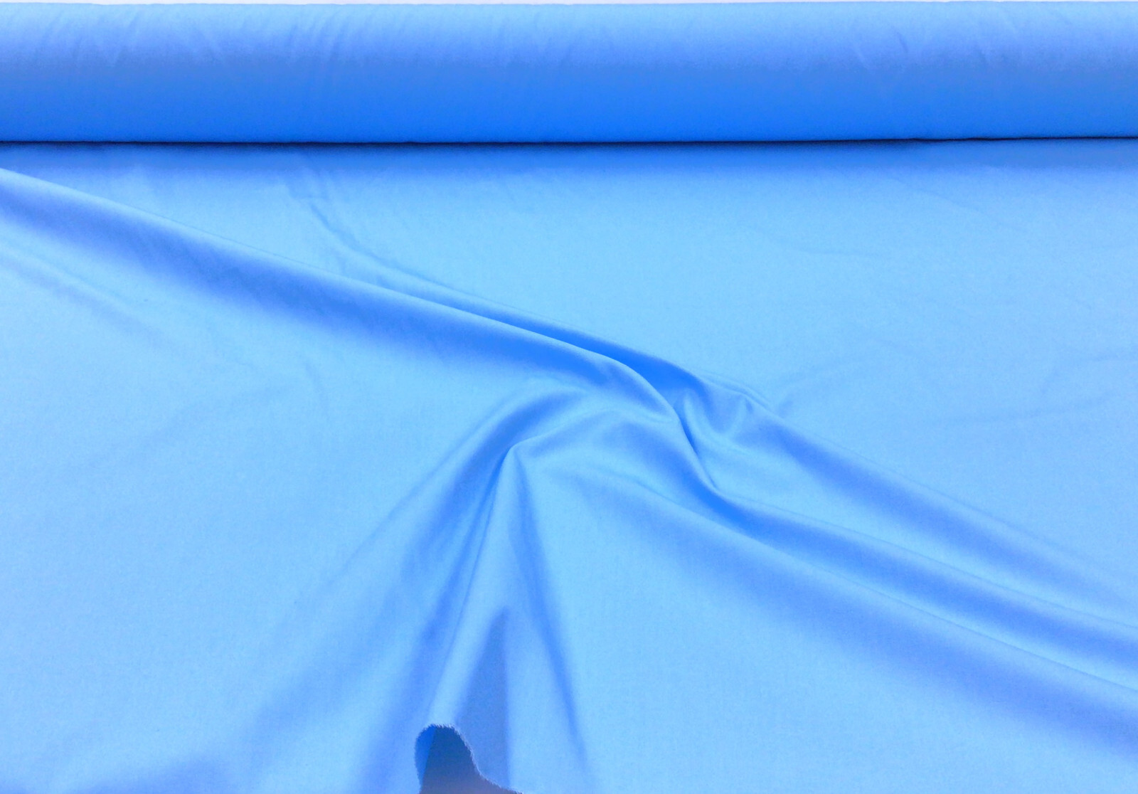 Cotton Polyester 62 inch Apparel Fabric Solid Ocean Blue RR47