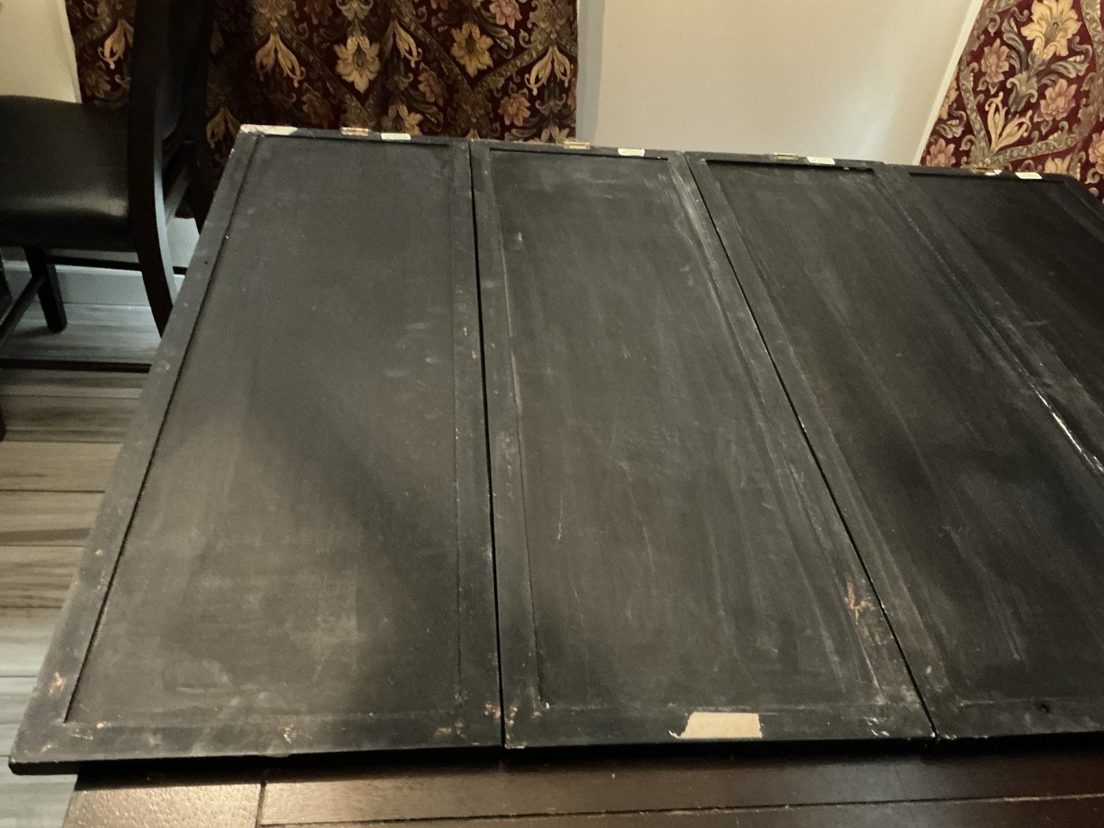 Lot Of 4 Chinese Wood Panel Wall Hanging, 12” By 36”, Used In Great Condition.