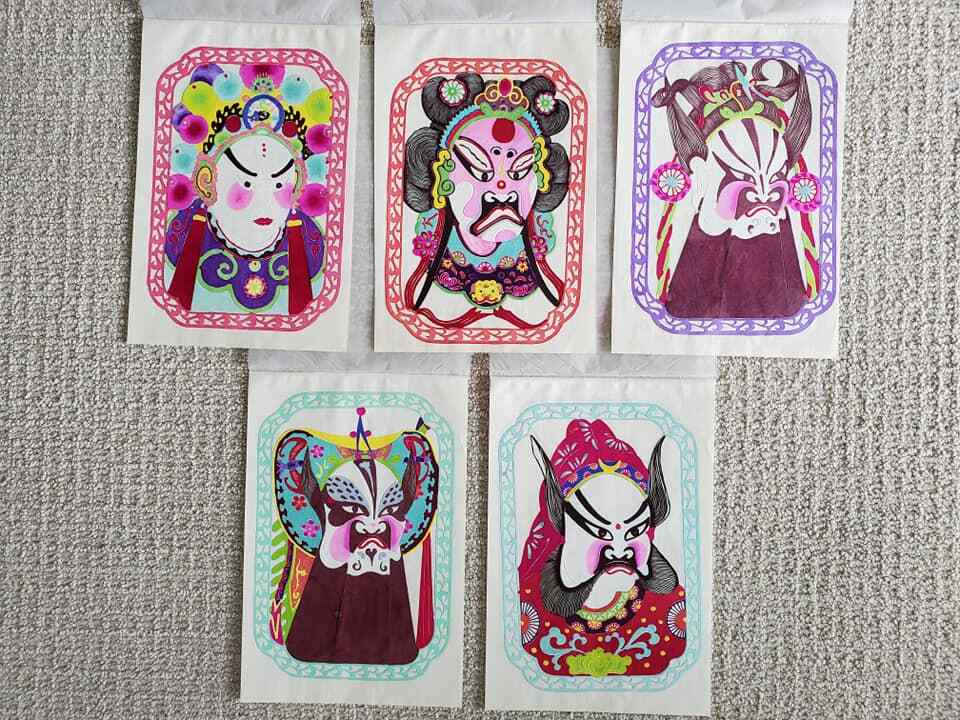 Set of 5 Vintage Chinese Paper Cutouts – 7 X 10 – 1960’s China Art
