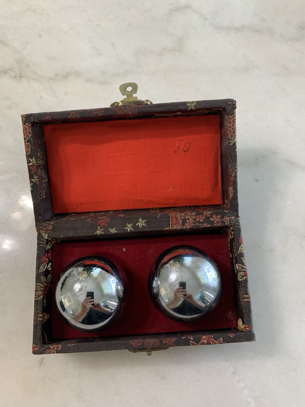 Vintage Set CHINESE BAODING BALLS STRESS RELIEF MEDITATION CHIME Musical LARGE