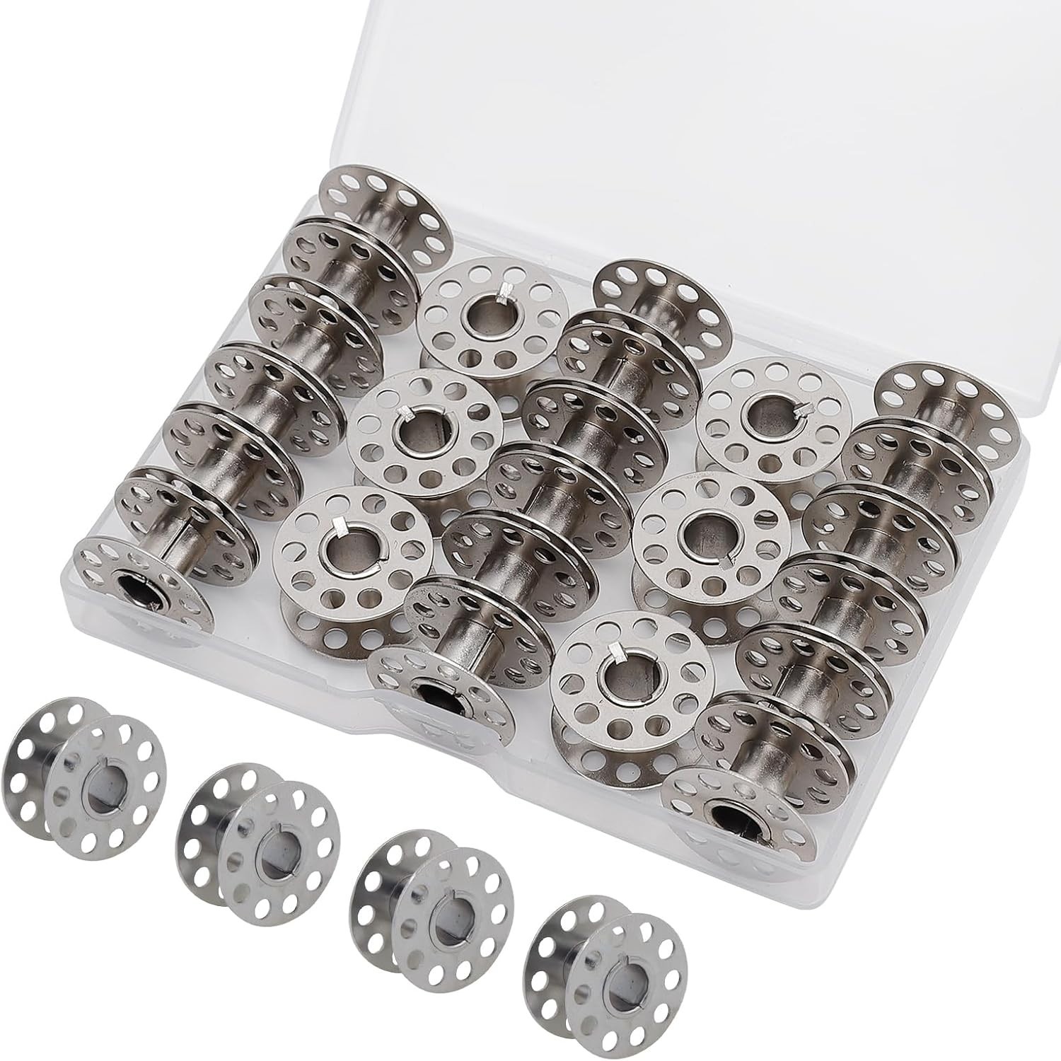 28PCS Metal Sewing Machine Bobbins Universal Fit Singer Brother Janome Bernina