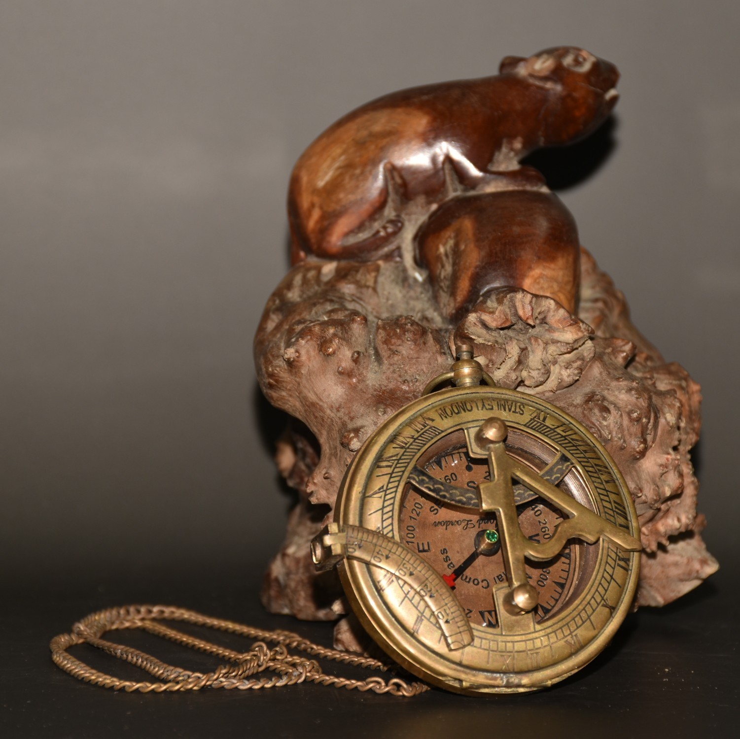 Vintage Brass Compass 2.95×3.15×0.98in 158g Retro Navigation Decor
