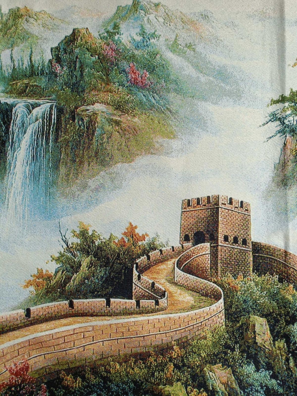 63″ China Cloth Silk Great Wall Scenery Mural Wall Hanging Tapestry Meditation 5