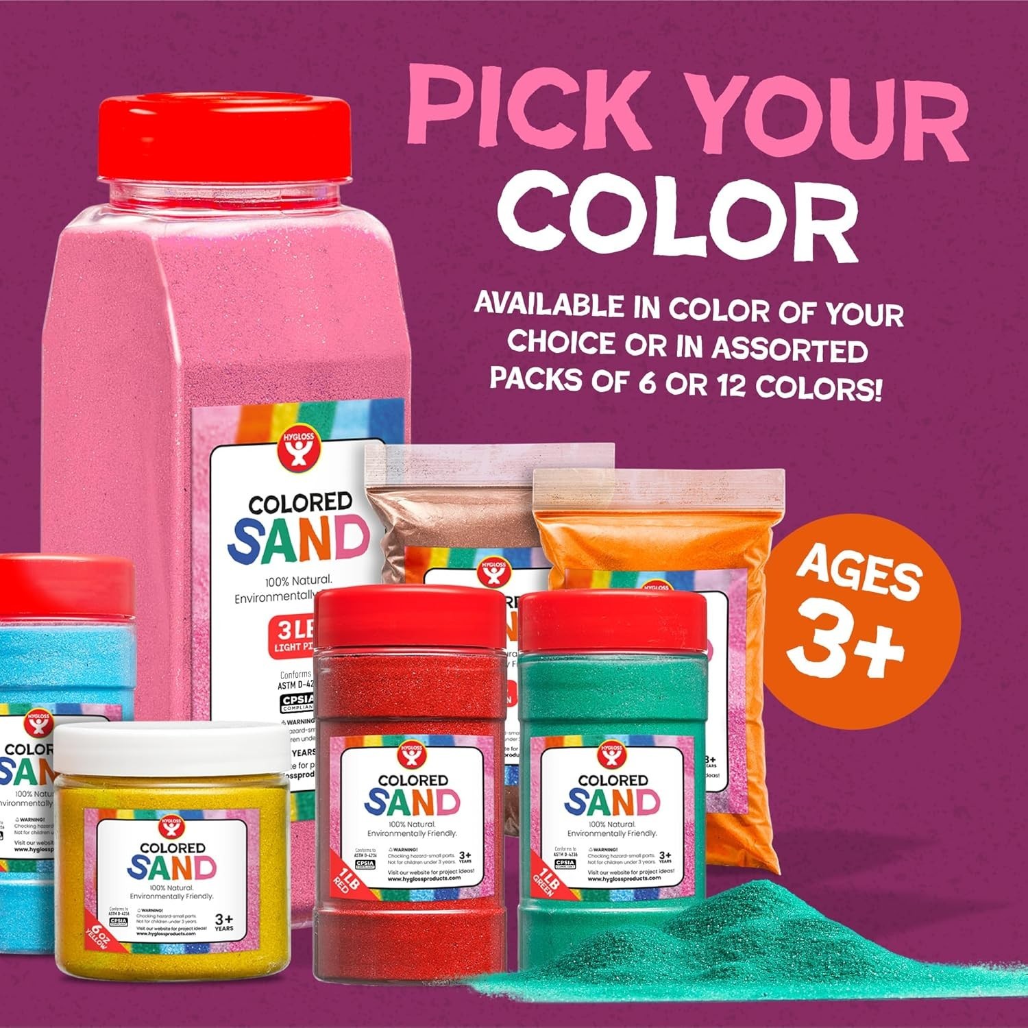 Colored Sand for Crafts – 3 lb Bottle, White – Vibrant Colorful Fine Sensory …