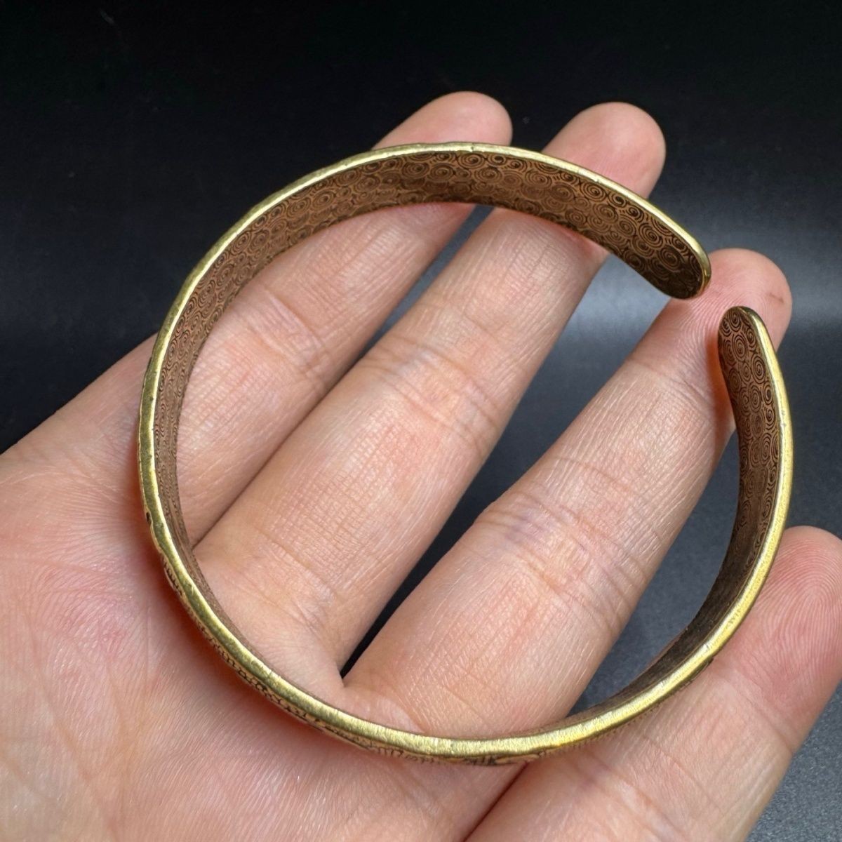 Vintage Brass Dragon Phoenix Bangle Antique Copper Open Bracelet