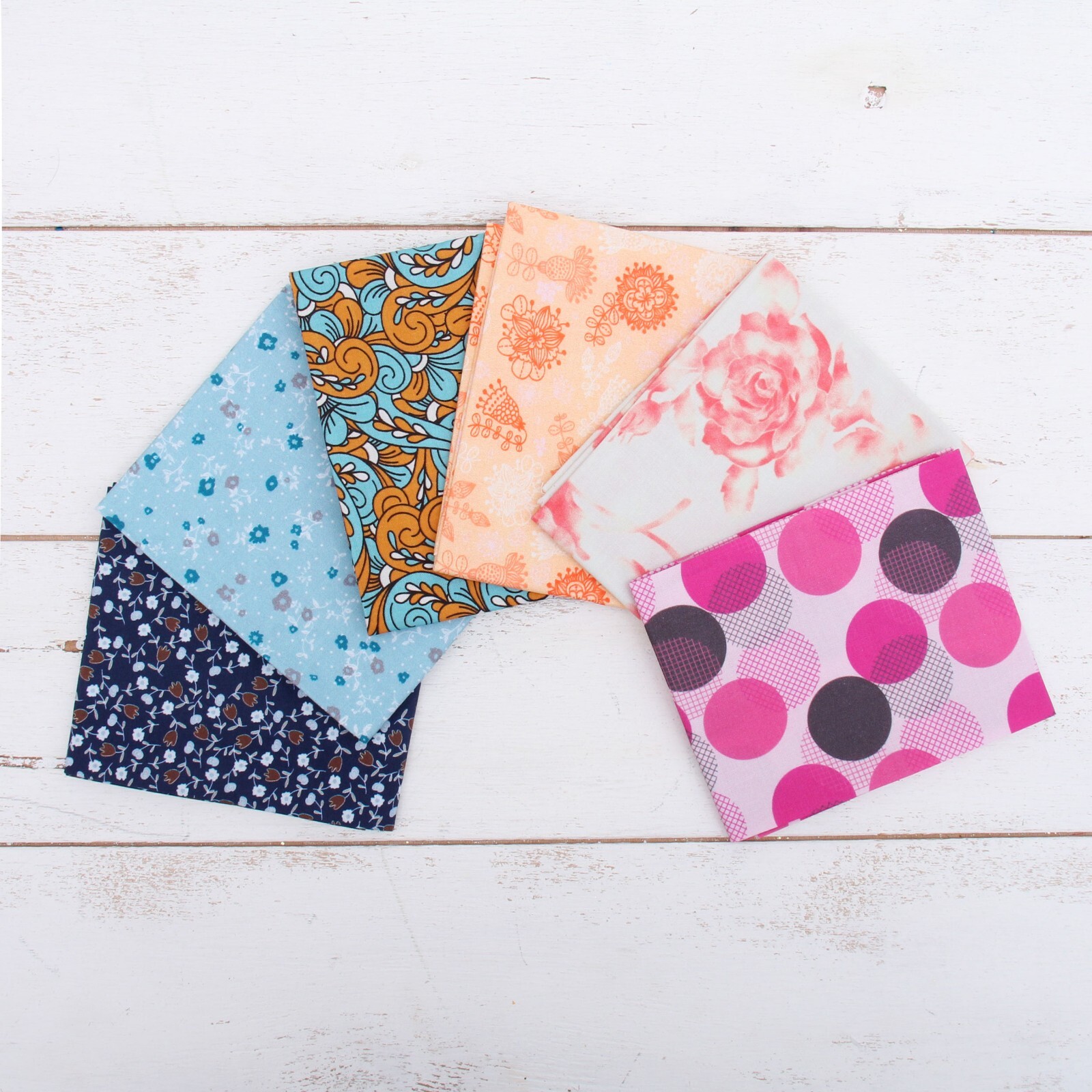 Fat Quarter Bundles Sets – 6 Variety Prints in 100% Premium Cotton Fabric