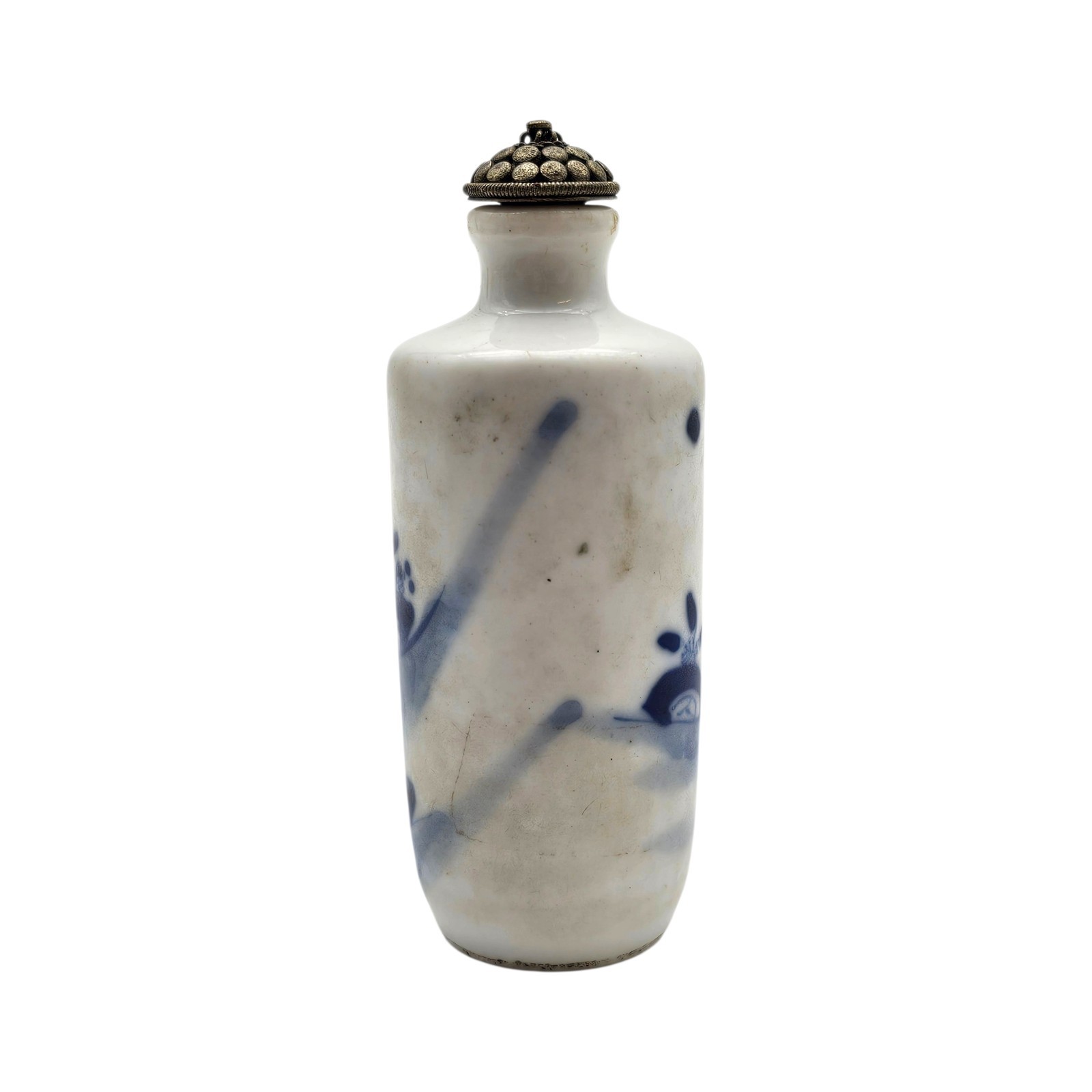 Chinese Blue & White Porcelain Snuff Bottle Republic Period Hand Painted