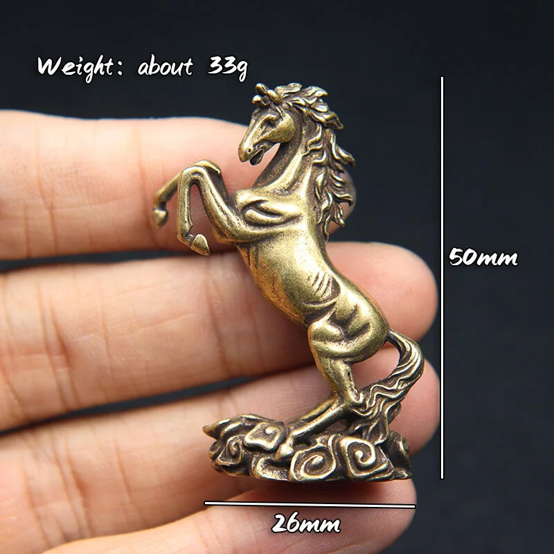 Pure Copper Solid Ornament Vintage Brass Luck Statue Miniatures Figurines Craft