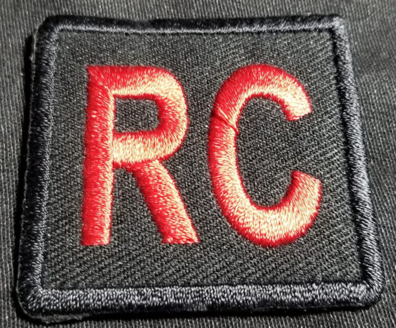 RC riding club Embroidered Patch approx 2×2″ red