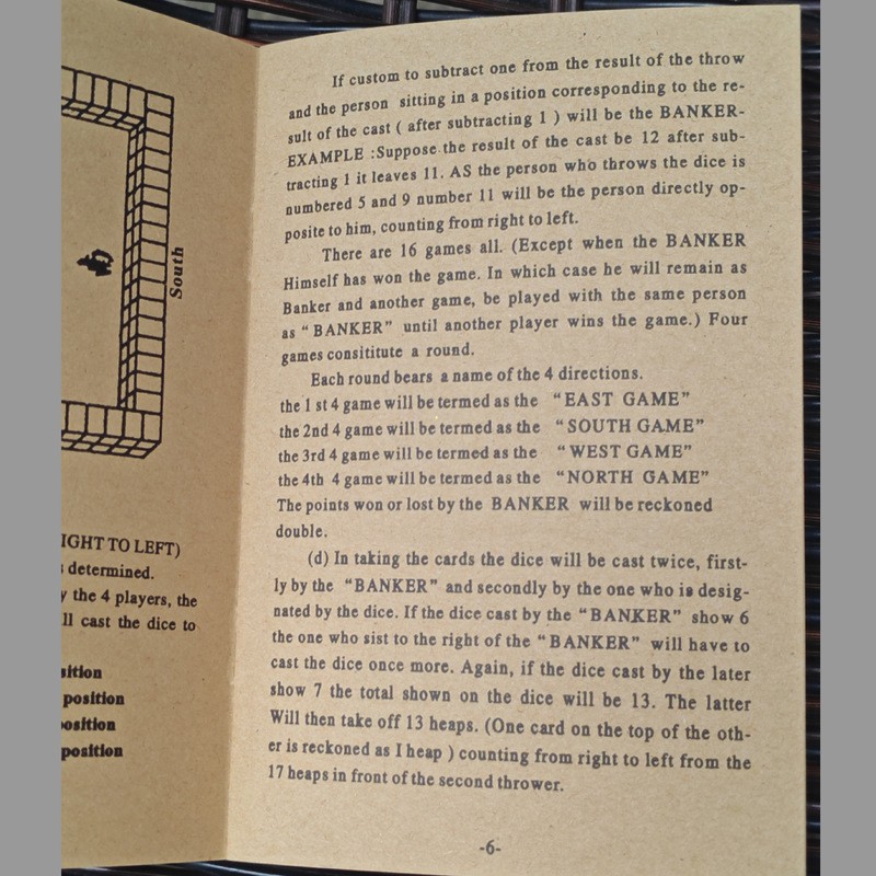 Vintage English Mahjong Rule Book – Complete Guide to Mahjong Rules & Strategies