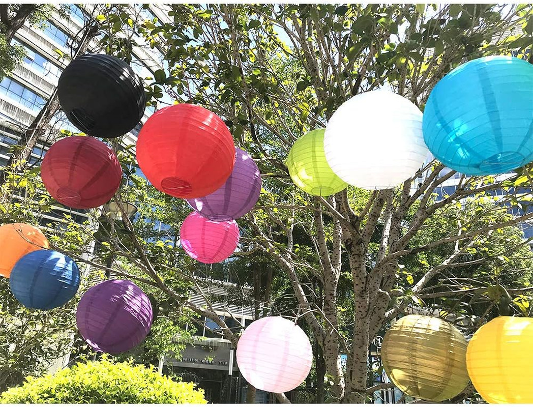 Black round Paper Lanterns Decorative Hanging Asia Chinese Japanese Paper Lanter