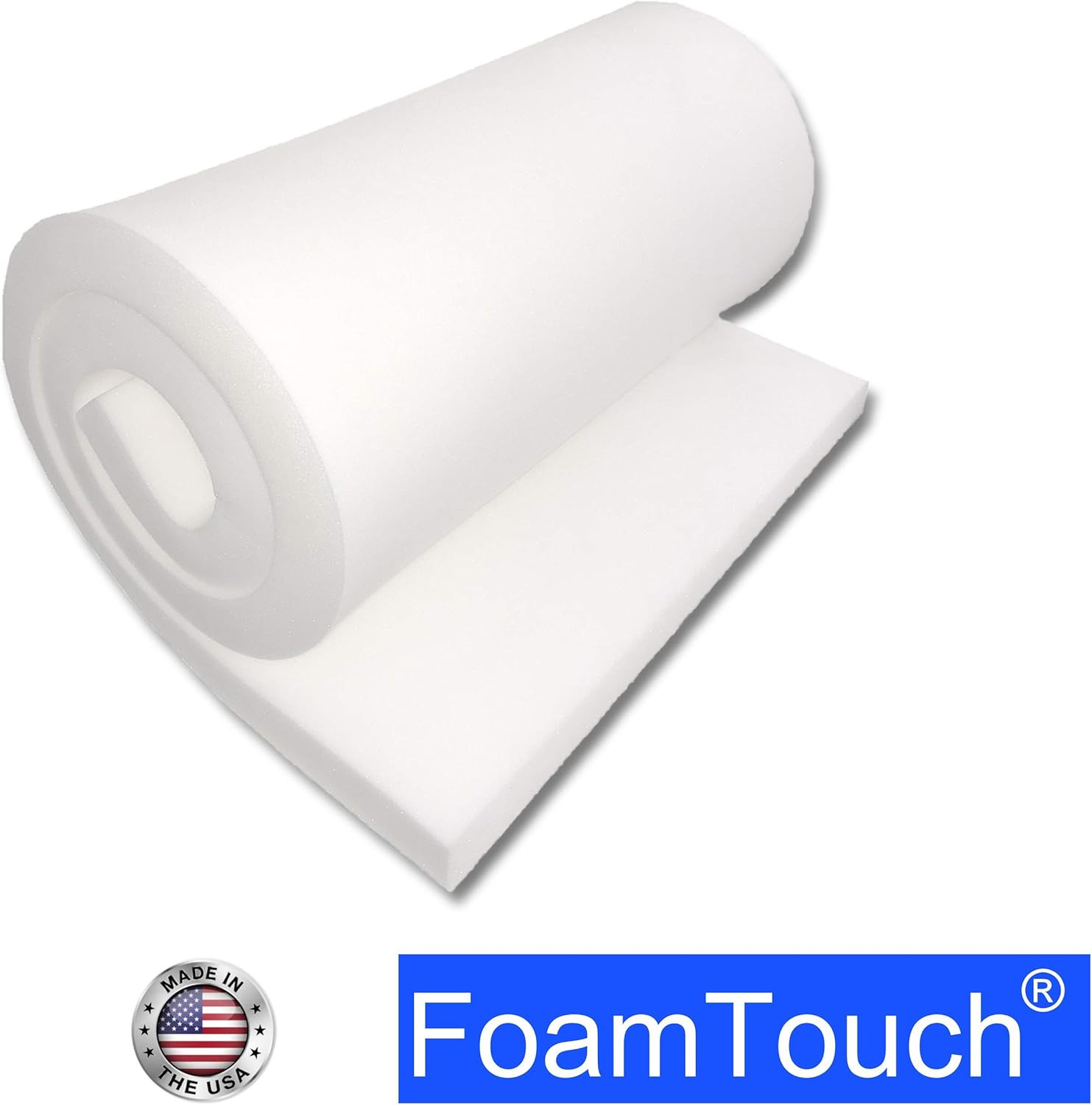 Upholstery Foam 2″ X 24″ X 72″ High Density Cushion, White