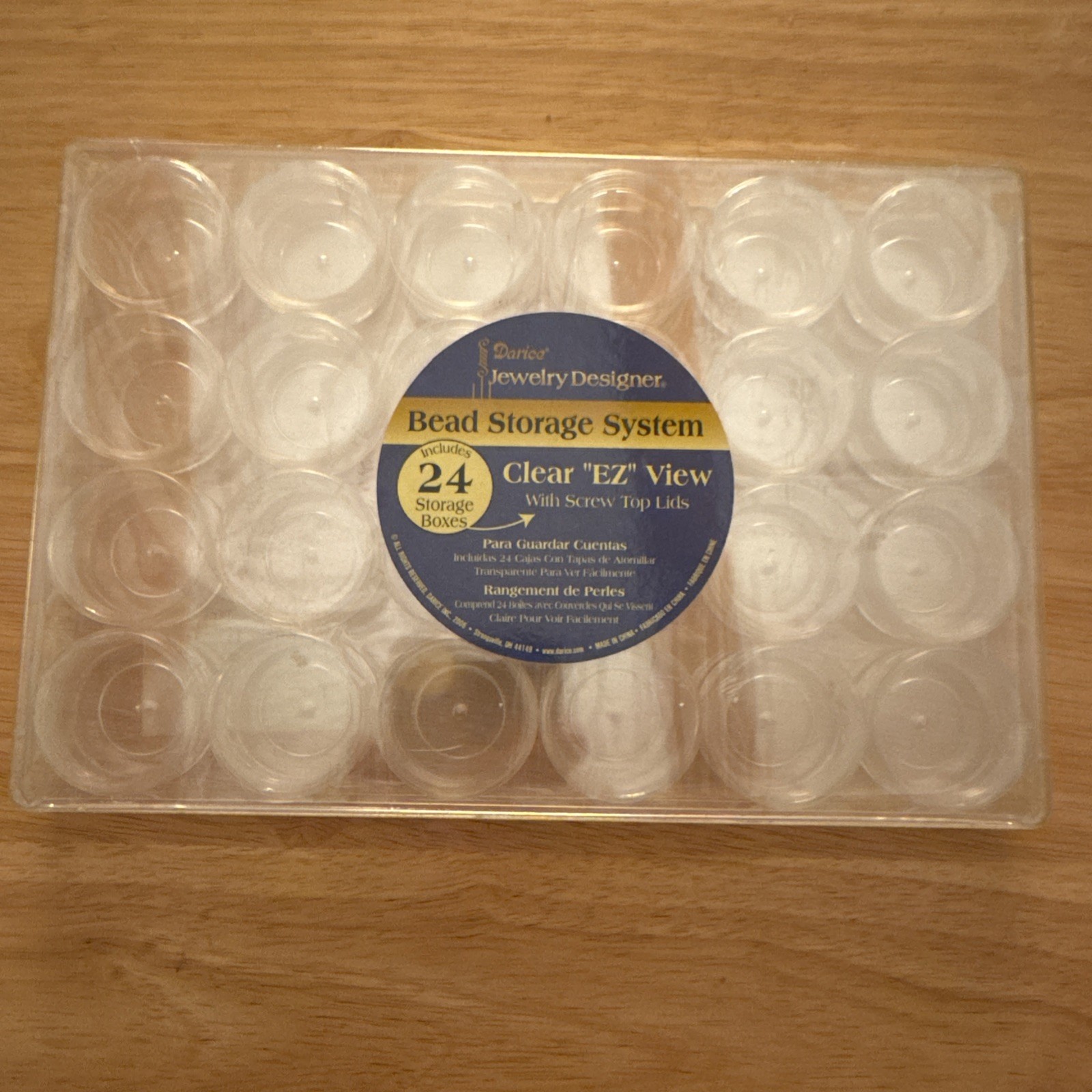 Bead, Craft Storage System Clear box with 24 individual containers w/screw lids