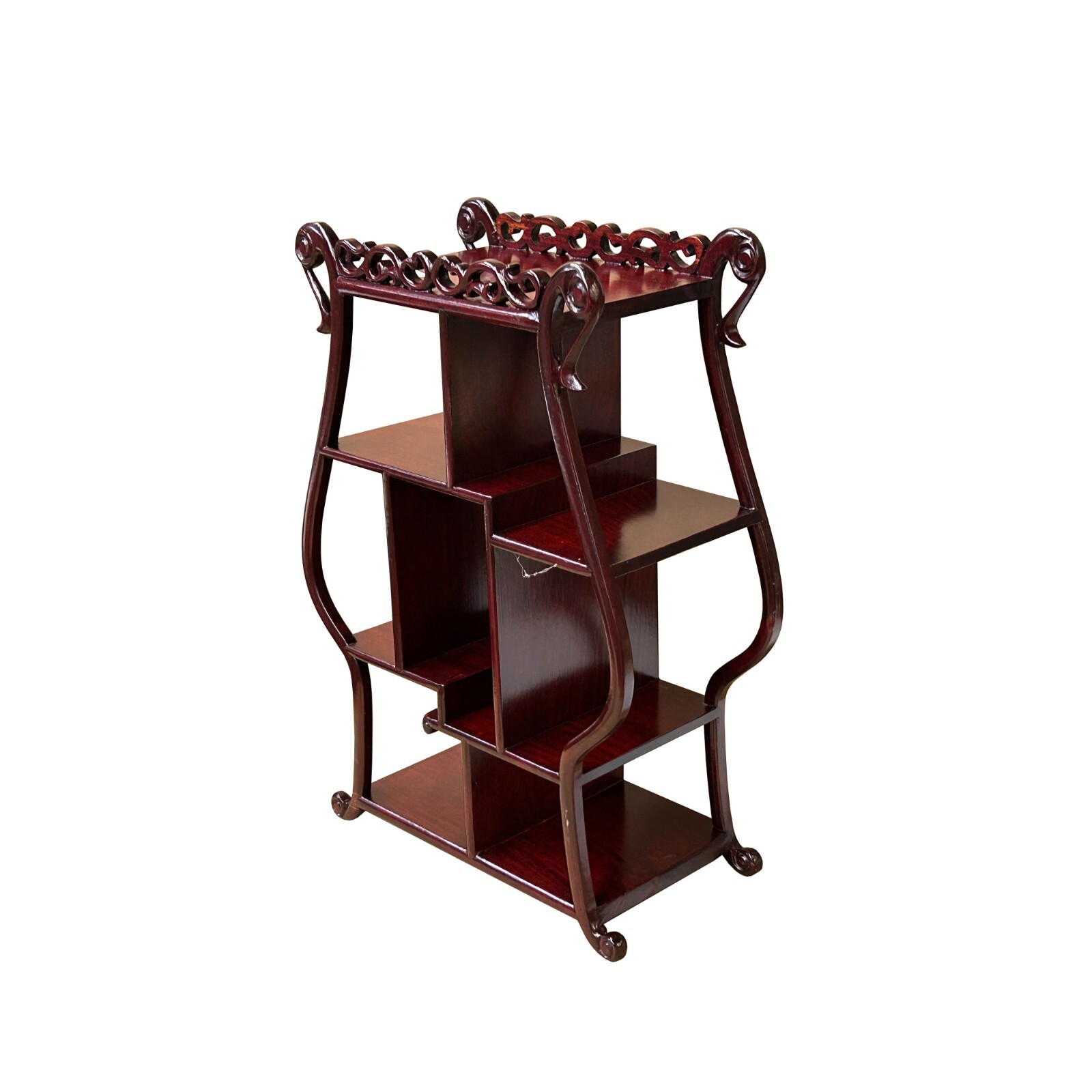 10.5″ Reddish Brown Vase Shape Table Top Layers Curio Display Stand ws4305