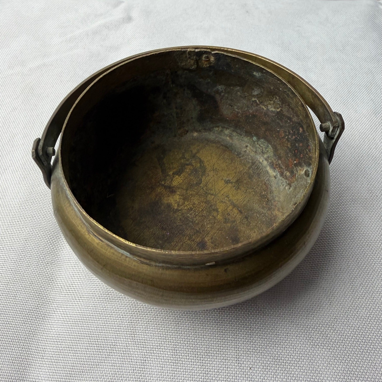 VTG Chinese Brass Xiulu Hand Warmer Pierced Pomegranate Lid Incense Holder Gift
