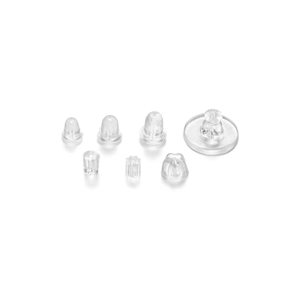 Clear Silicone Earring Backs Rubber Safety Stoppers Stud DIY Jewelry Findings Lo