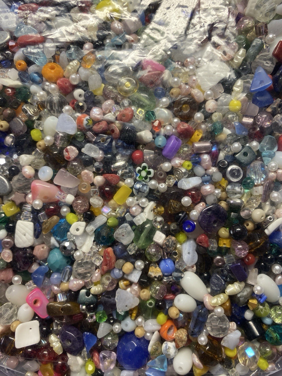 Bead Bag Mix Over 2 Lbs Czech Glass, Gemstone, Metal Beads Bulk