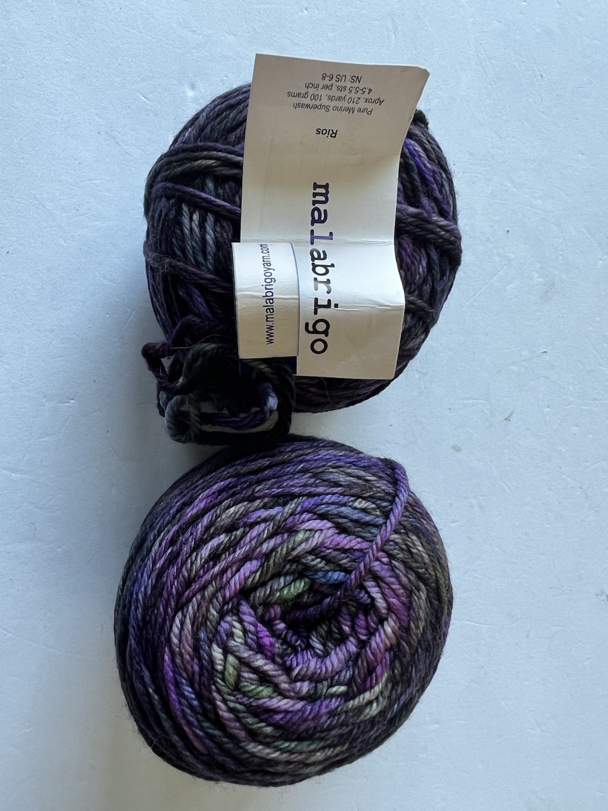 Malabrigo Rios Superwash Merino Yarn – Deep Purple Blue Green Variegated Lot