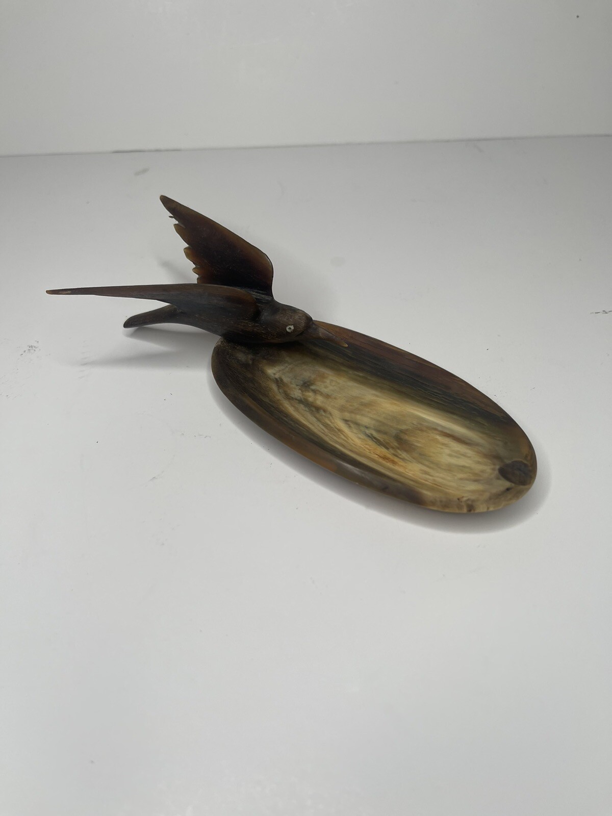 Hand carved Bone Bird Trinket Tray Ashtray Incense Burner