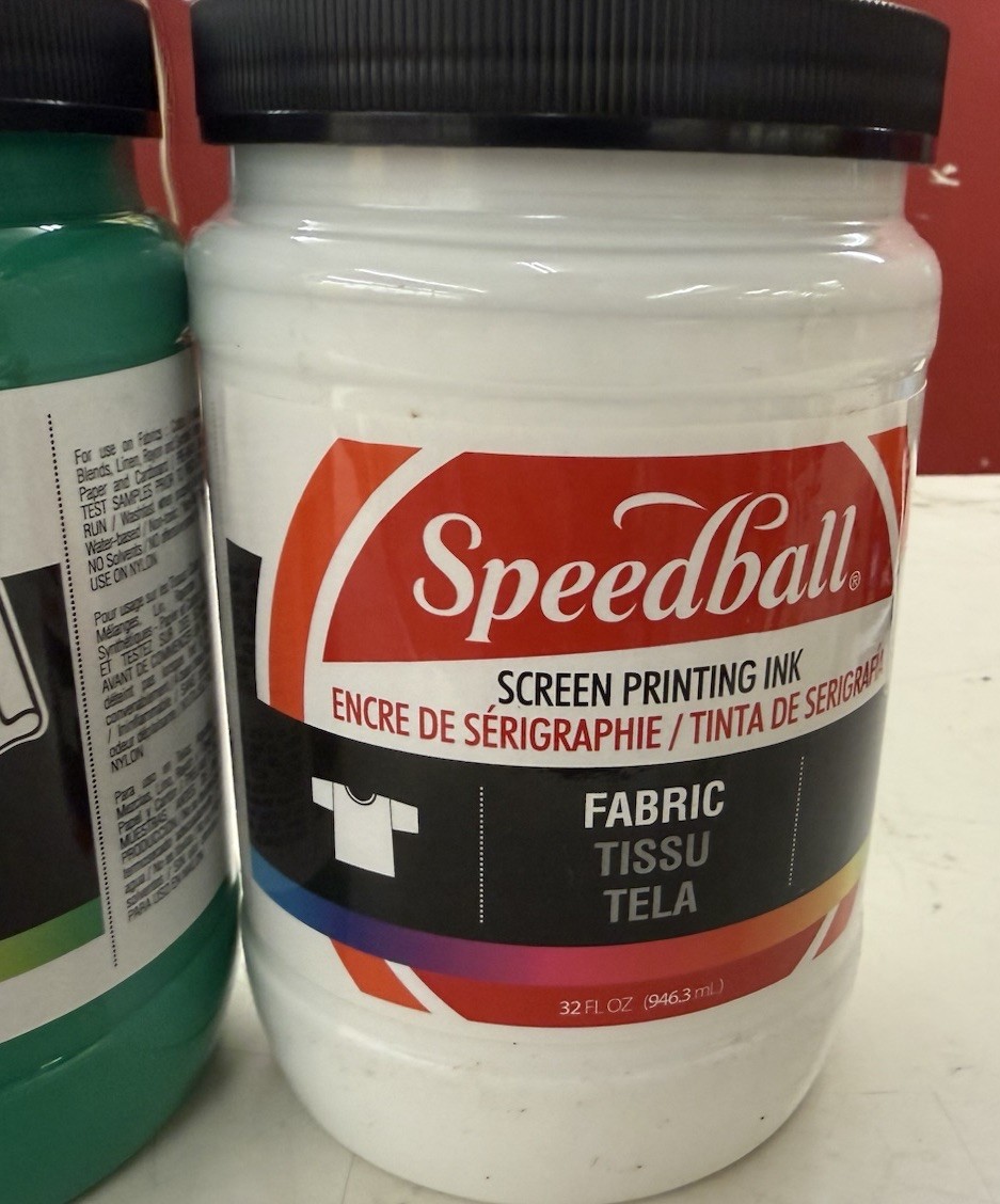 Speedball Fabric Screen Printing Ink 32oz-LOT OF 5-blue, Yellow, Red, Green, Wht