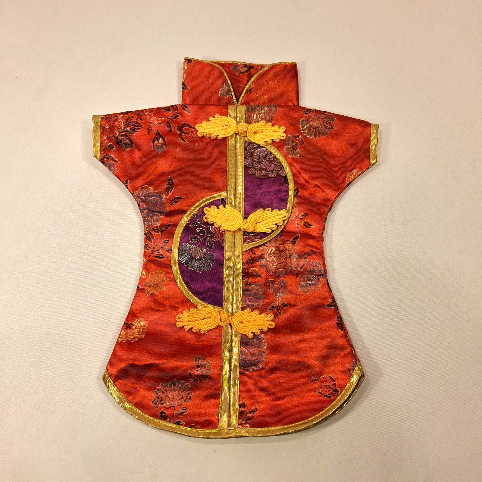 Vintage Chinese Silk Brocade Mini Robe Set of 3 Asian Decor Garment Display