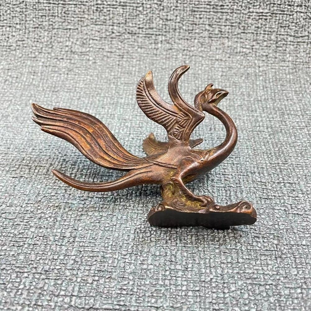 4pcs Vintage Alloy Mythical Beast Statue Set 4pcs Fengshui Home Decor Figurine