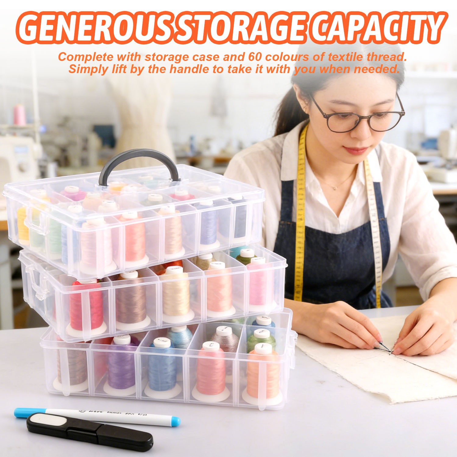 40/60 Colors Sewing Thread Kit Assorted Embroidery Machine Threads with Spools
