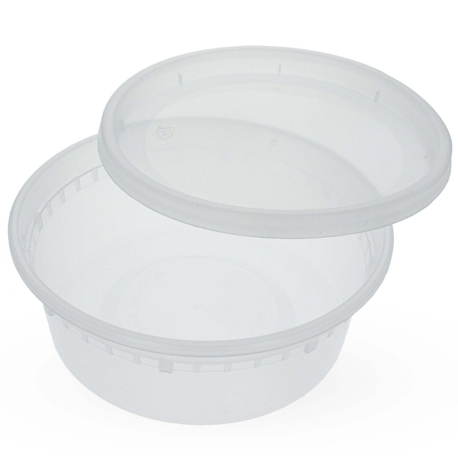 Set of 6 Lock It Tight Clear Plastic Stackable Containers 8 Oz