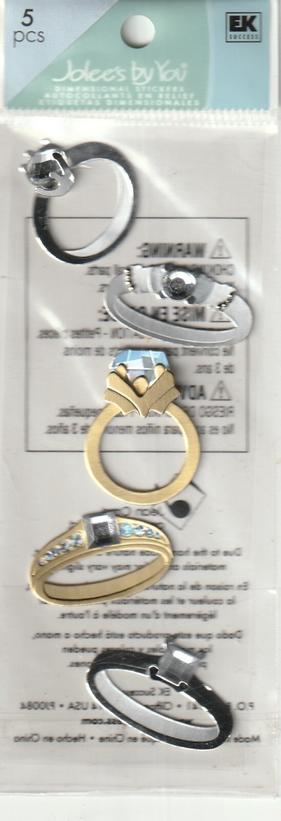 NEW! Jolee’s by You 3-D Stickers WEDDING RINGS Theme 81318 Fast FREE shipping!