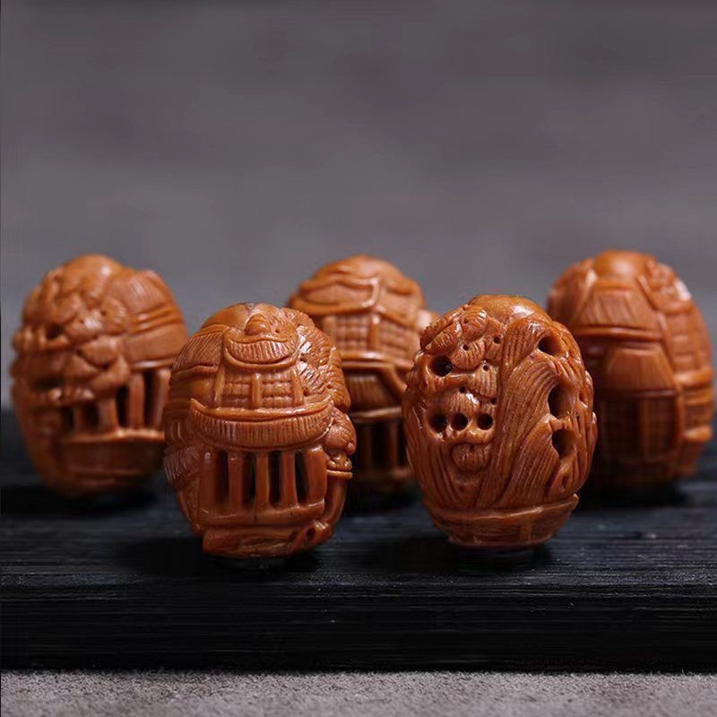 Hollow Carved Suzhou Garden Olive Nut Bracelet Unisex Landscape Handheld DIY