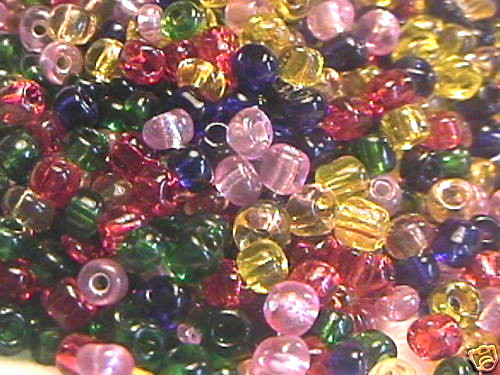 28g or 1 oz bag Size 6 Mixed Colors Glass Seed Beads (400+/-) 6/0