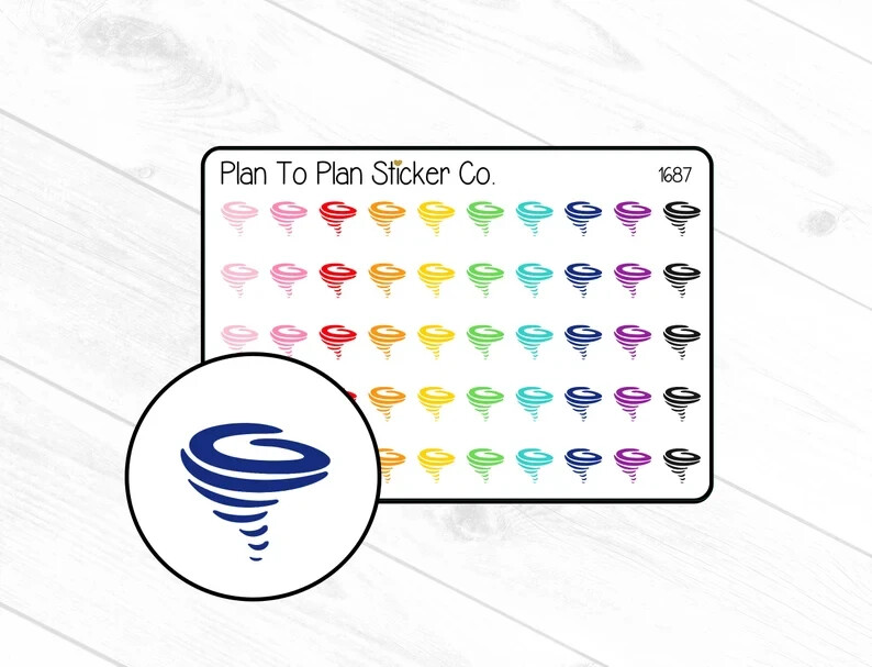 1687~~Tornado Tracker Planner Stickers.