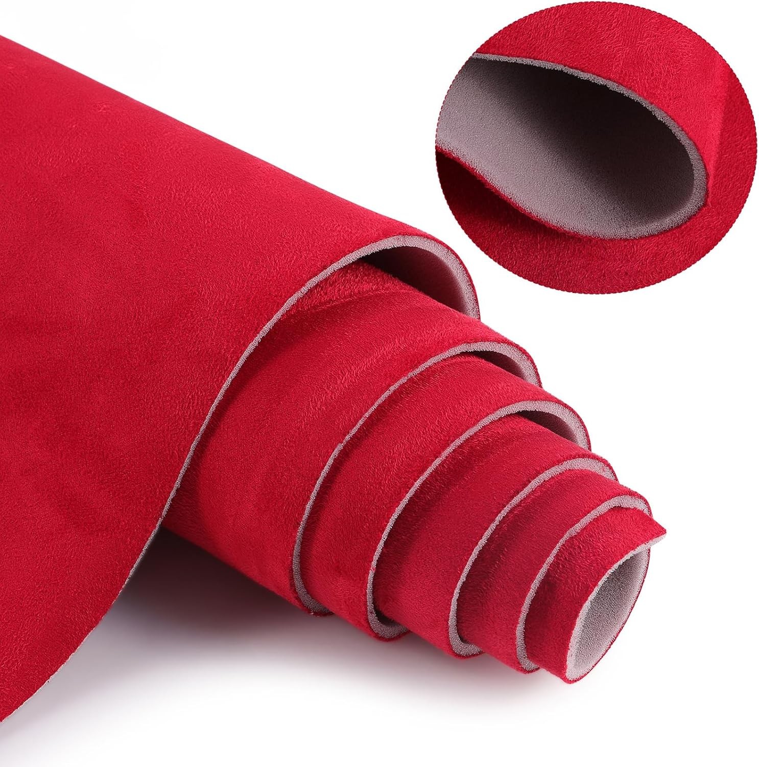 3MM Thick Red Suede Headliner Fabric with Foam Backing Material Automotive Roof