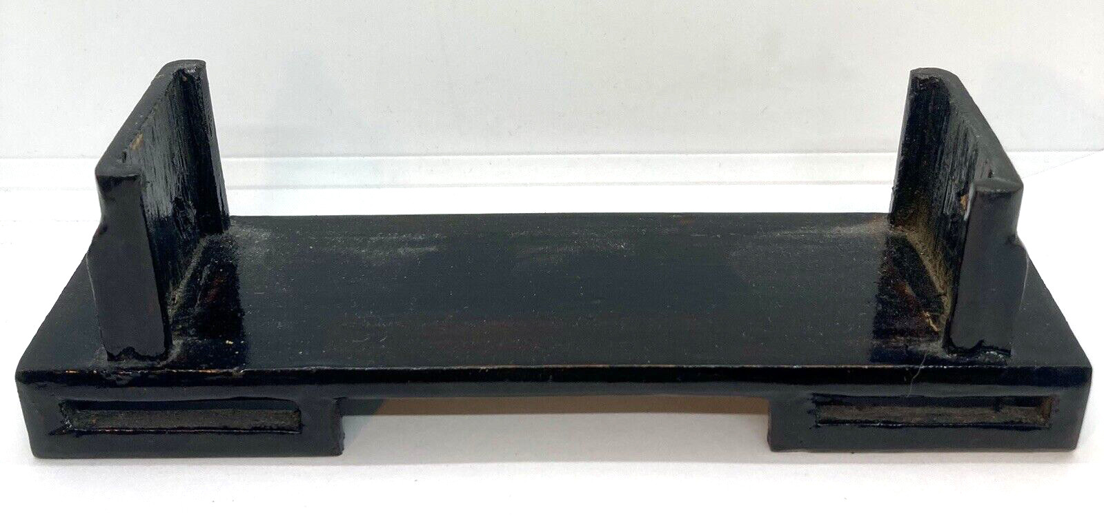 VINTAGE ASIAN Carved Cork Ship in glass case/wood stand YANGZI RIVER HUBEI CHINA