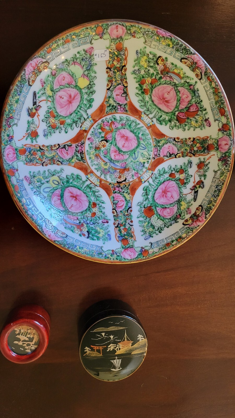 Antique 1900’s Asian Collector’s Bowl Hand-Painted Famille Rose Medallion