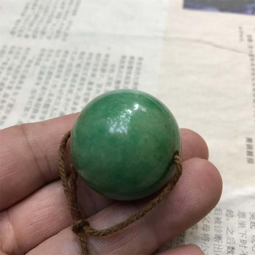 30mm Ancient Burmese Jadeite Green Beads Buddhist Beads