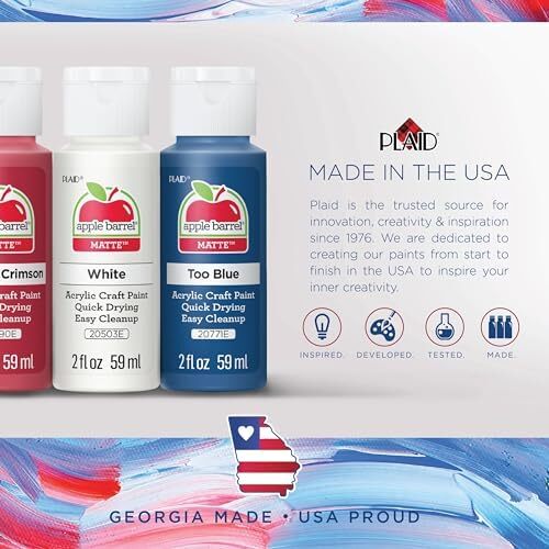 Apple Barrel, Vibrant Spectrum Collection Acrylic Craft Paint, 2 fl oz each, 16