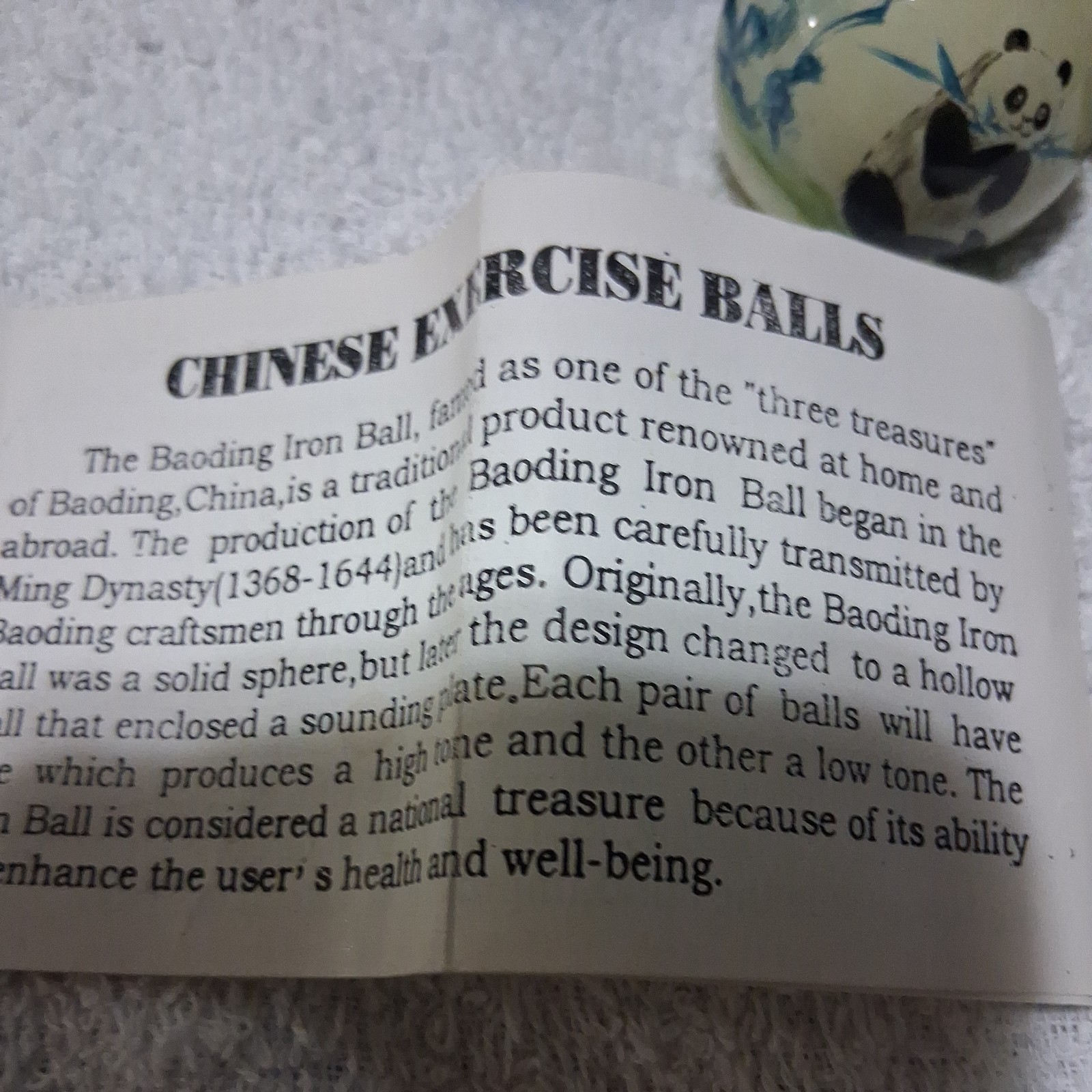 Vintage Panda Bear Enamel Boading Meditation Balls