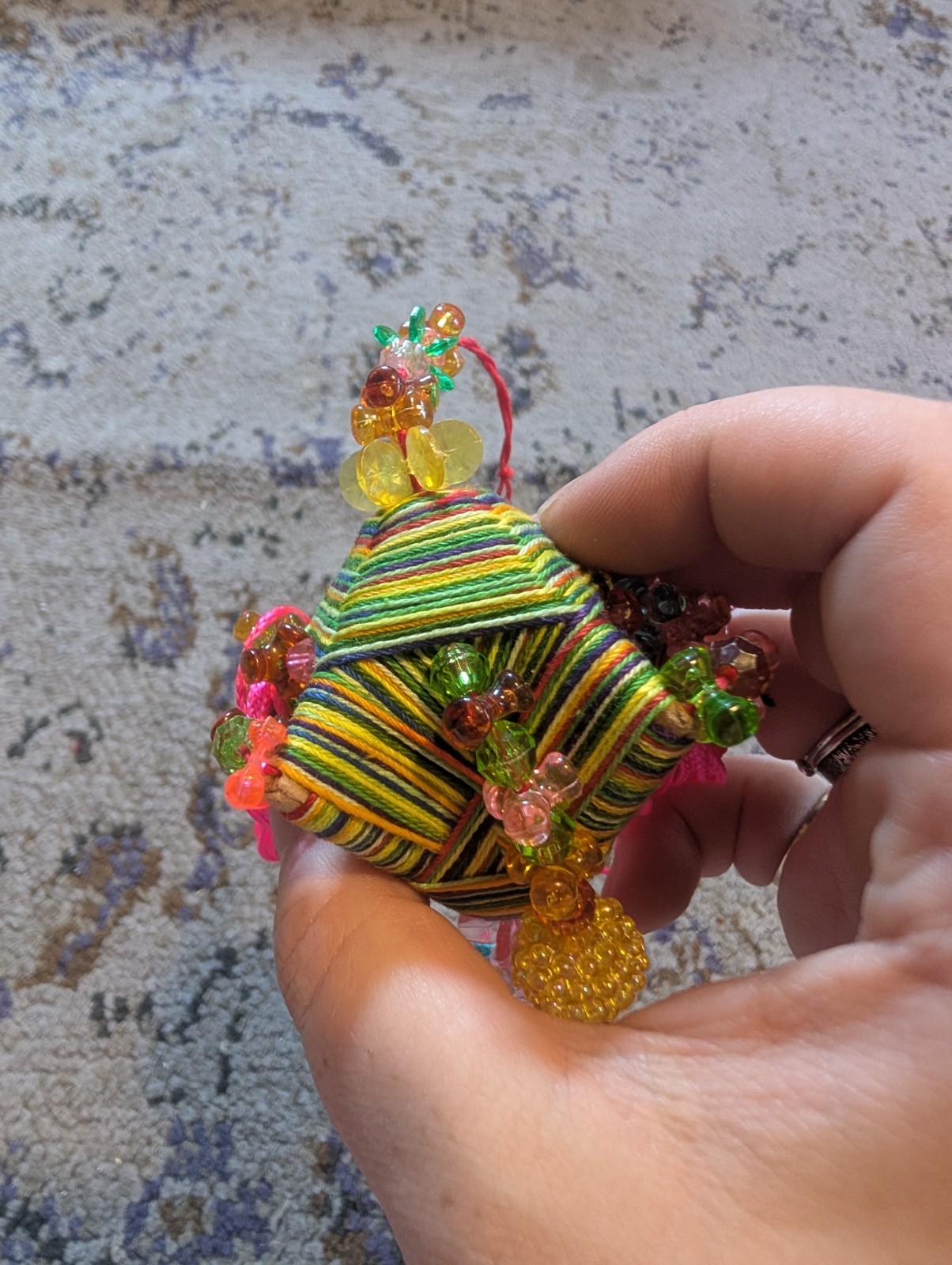 Colorful Asian Tassel Bead String Hanging Ornament Pink Blue Green Yellow