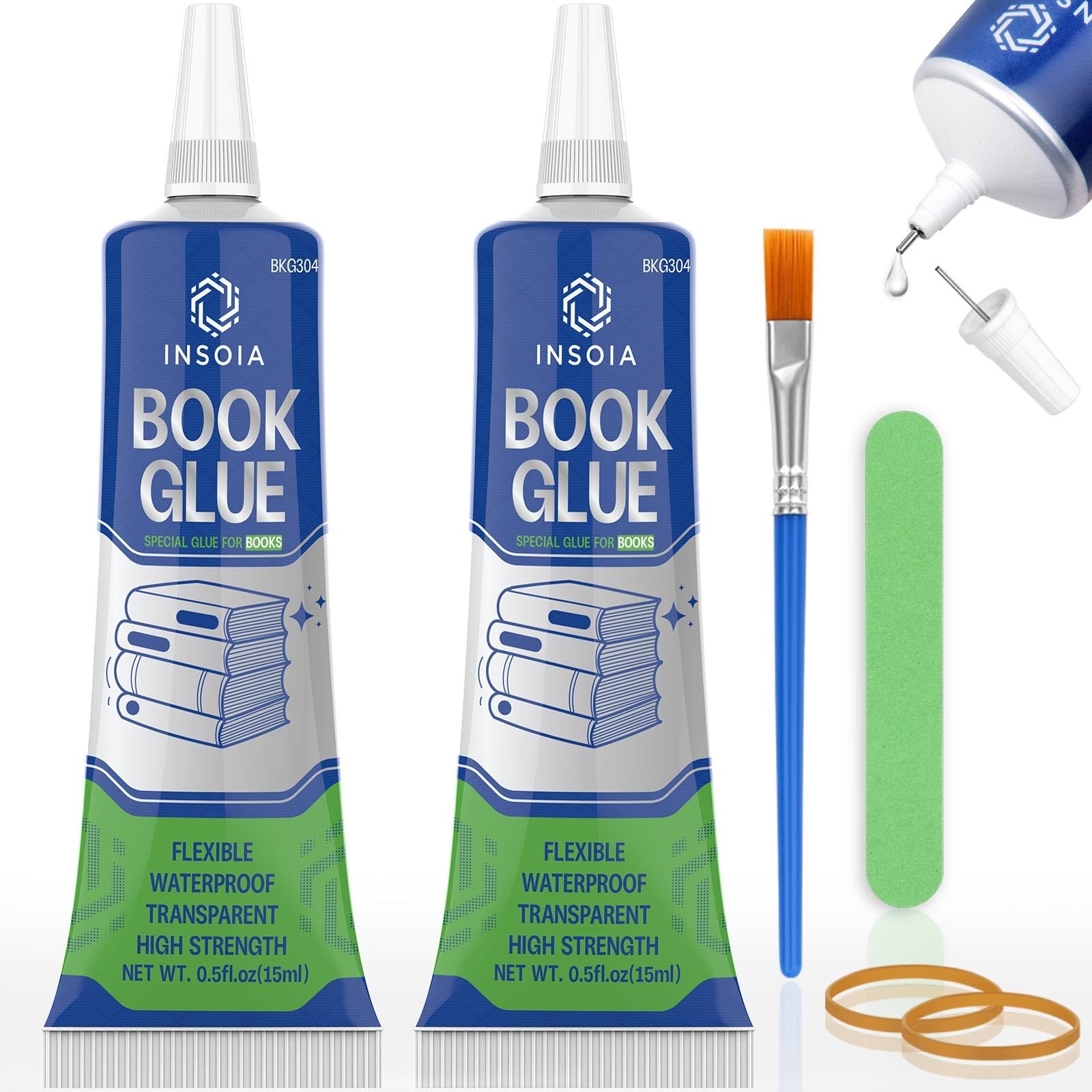 Book Glue, 15ML x 2 Book Adhesive, Clear Book Binding Adhesive, Flexible Pape…