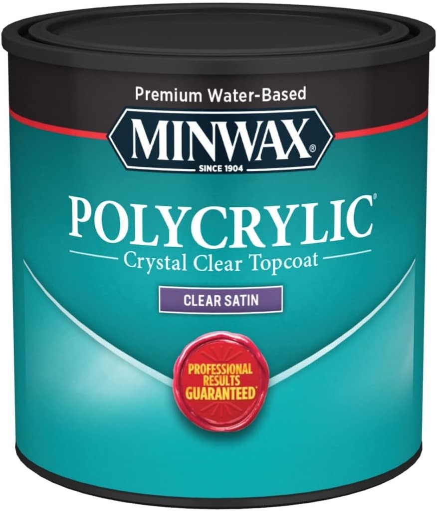 Minwax 233334444 Polycrylic Protective Wood 8 Fl Oz (Pack of 1), 1/2 Pint